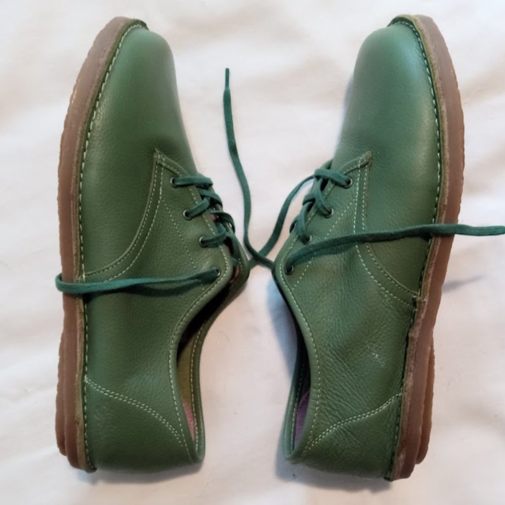 Green Unworn Gudrun Sjödén Leather Shoes Size 41 or Size 9 to 10 Wide - Picture 2 of 14